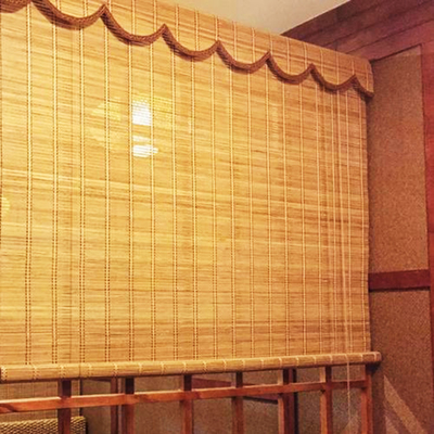 Tirai Jendela Siang Hari Warna-warni Rol Bambu Lipit Sun Shade Untuk Rumah Kantor Hotel