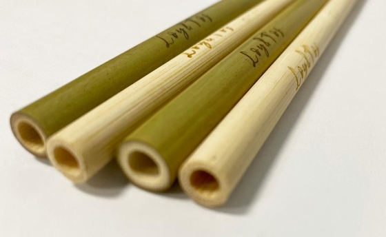 Sedotan Bambu Alami Biodegradable Kustom 20cm Sedotan Lurus Dapat Digunakan Kembali Dengan Sikat