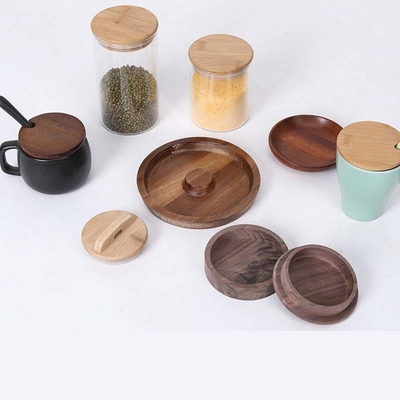 Parfum Lilin Botol Tutup Bambu Jar Tutup Logo Laser Untuk Gelas Plastik Gelas