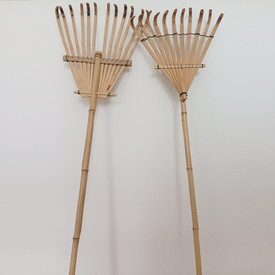 11 Tine 145cm Bamboo Rake Handmade Rustless Garden Rakes Garu