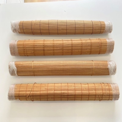 Nuansa Kayu Disesuaikan Tabir Surya Roller Blind Bambu 180 * 180cm Untuk Rumah
