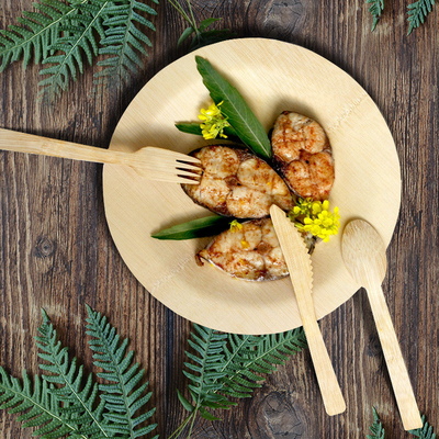 Sendok Garpu Bahan Baku Bambu Ramah Lingkungan Set Peralatan Makan Pisau Garpu Sendok
