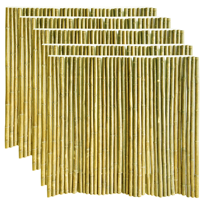 Buatan Tangan Alami 1.5x1.5m Pagar Bambu Dekoratif Pagar Bergulir Halaman Belakang