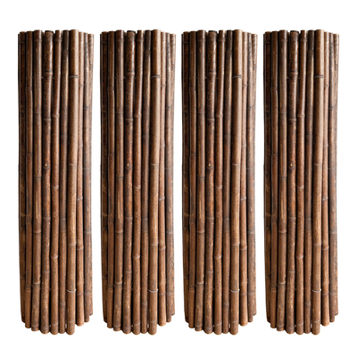Buatan Tangan Alami 1.5x1.5m Pagar Bambu Dekoratif Pagar Bergulir Halaman Belakang