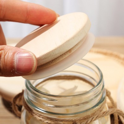 Parfum Lilin Botol Tutup Bambu Jar Tutup Logo Laser Untuk Gelas Plastik Gelas