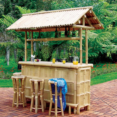 Teras Tiki Bar Bar Luar Ruangan, Set Bambu, Tiki Bar Islander