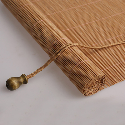 Nuansa Kayu Disesuaikan Tabir Surya Roller Blind Bambu 180 * 180cm Untuk Rumah