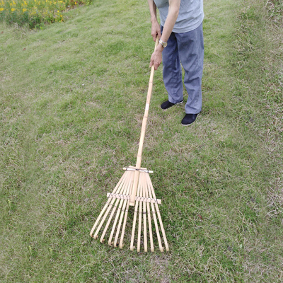 9 Tine 120cm Bamboo Rake Buatan Tangan Ramah Lingkungan Garden Rakes Garu