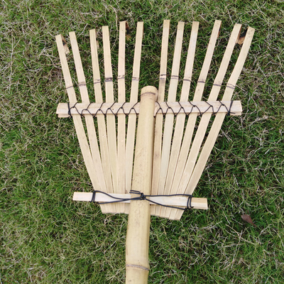 9 Tine 120cm Bamboo Rake Buatan Tangan Ramah Lingkungan Garden Rakes Garu