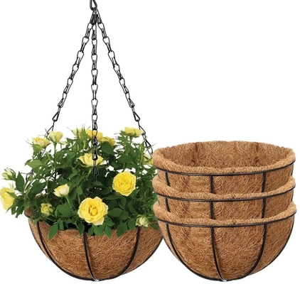 Natural Coco Coir Liner Coconut Coir Pot Wall Hanging Garden Flower Basket