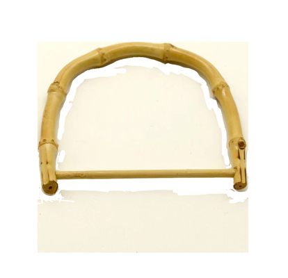 Plastik Bamboo Purses Genggam U Bentuk Handbag Genggam Untuk Bag Making Dengan Emas Metal Buckle Burnt Warna