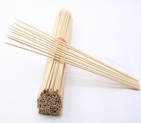 Bamboo Skewers Tanpa Patah untuk Grilling, BBQ, Appetizer, Kabobs Buah, Fountain Coklat