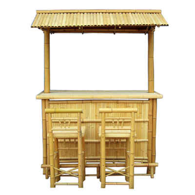 Bambu Tiki Bar Set dengan atap bambu untuk halaman belakang & taman Bar furnitur untuk hiburan luar ruangan